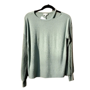 Status‎ Sage Green Sweater Top Cutout Shoulder Small NWT